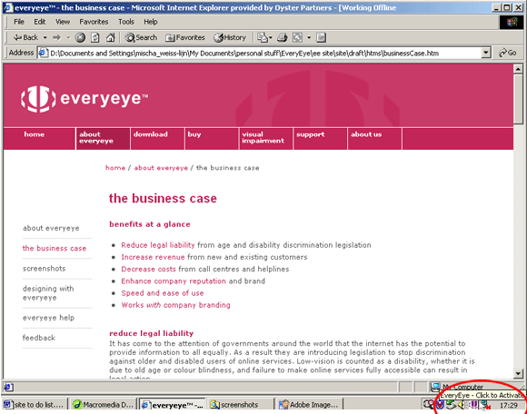 everyeye sits in your system tray which makes it easy to access 